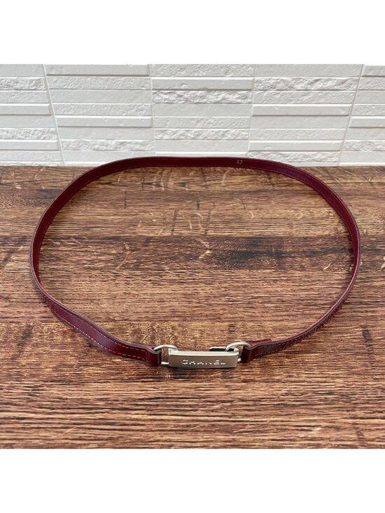 Chanel Enamel Leather Silver Buckle Belt Bordeaux main image 8